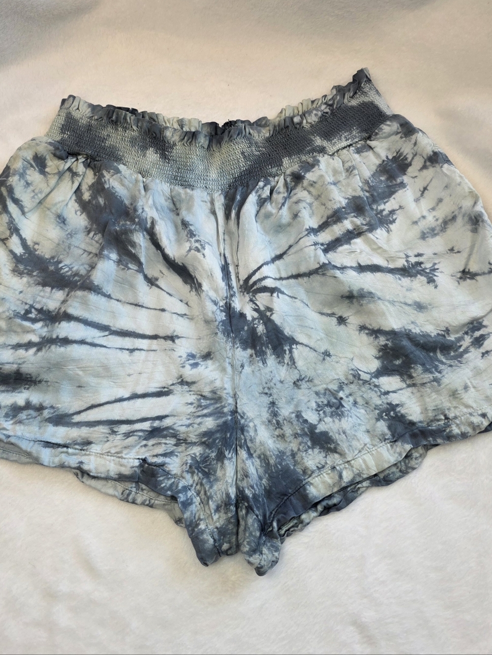 Volcom Women's Tie-Dye High Waist Shorts - Blue and Gray Size Medium